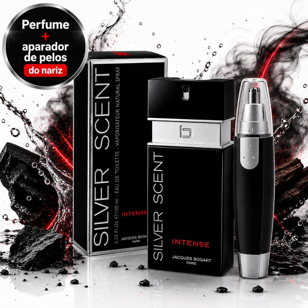 Perfume Silver Scent Intense Eau de Toilette Masculino 100ml + Aparador Pelos do Nariz - Importado Original Lacrado