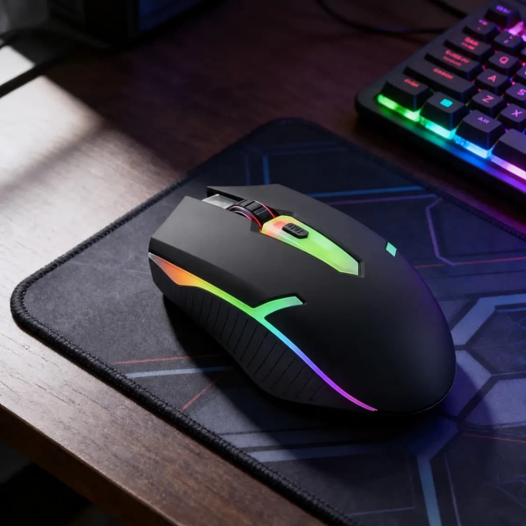 Mouse Sem Fio 2.4G Bluetooth Recarregável RGB – MS08 / MS09 / MS10