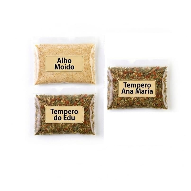 Kit 3 Temperos Naturais Saquinho Alho Moído Edu Guedes Ana Maria Condimentos Especiarias Puros Cozinha Fit Saudável