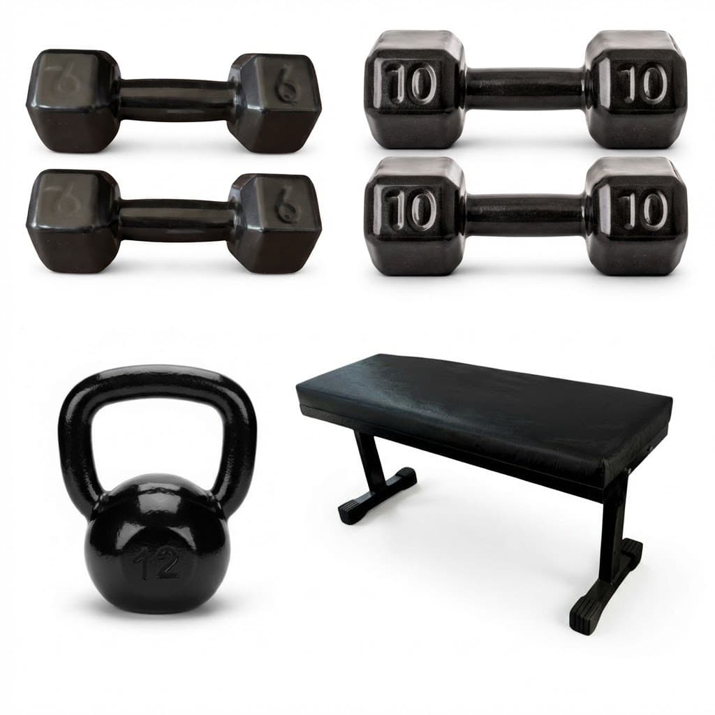 Kit Halteres Sextavados 5kg E 10kg Par Emborrachado Academia Musculação Treino Intensivo Fitness Profissional Alta