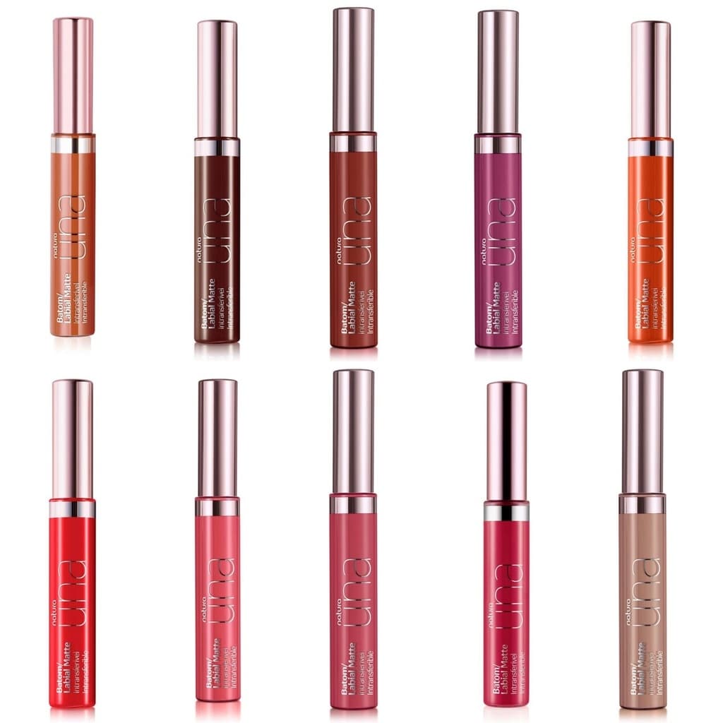 Batom Matte Líquido Intransferível Natura Una 8 ml | Rosê 2M | Laranja 8M | Nude 2M | Vermelho 2M | Rouge 6M | Fucsia 4M