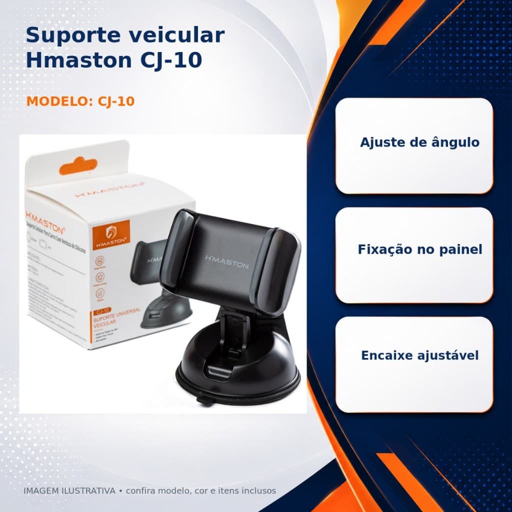 Suporte Veicular Universal Hmaston CJ-10 para Celular Painel suporte celular carro, suporte veicular painel