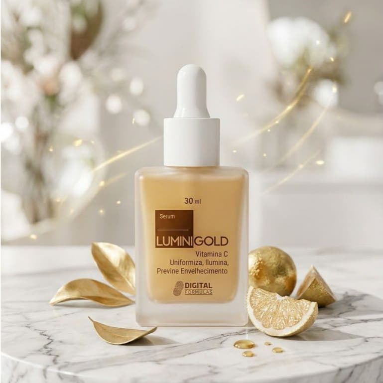 Vitamina C estabilizada em Ouro- luminosidade, viço e uniformiza