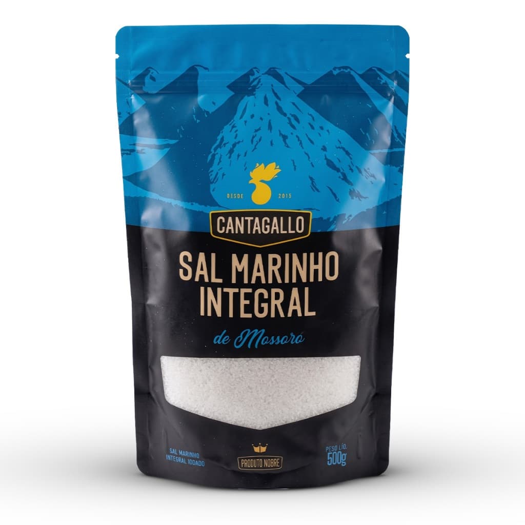 Sal Marinho Integral De Mossoró Fino Cantagallo 500g - Pouch Refil Econômico