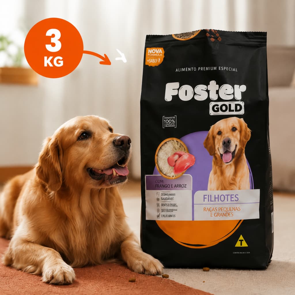 Ração Para Cachorro Raças Grandes Frango Arroz 15kg Foster
