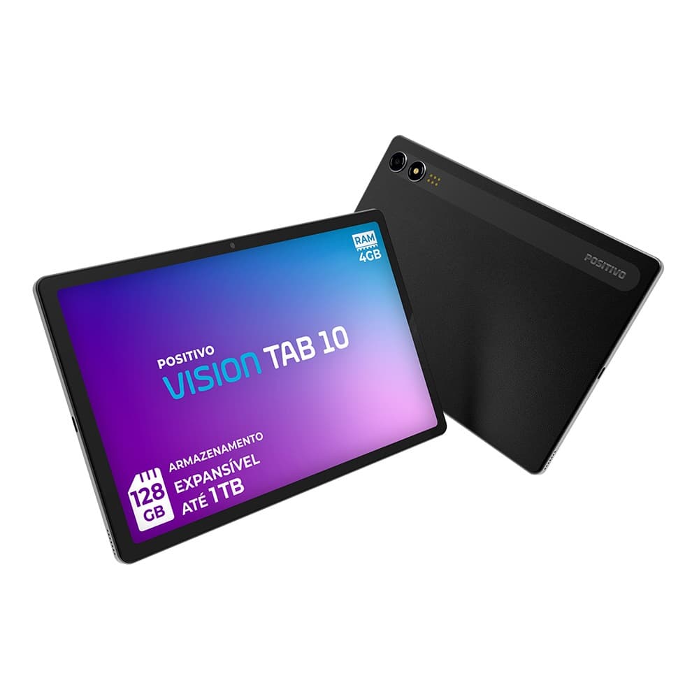 Tablet Positivo Vision TAB 10 128GB 4GB RAM Octa Core Tela 10.1 4G Wifi Bateria 6000mAh Câmera 13MP Android Original