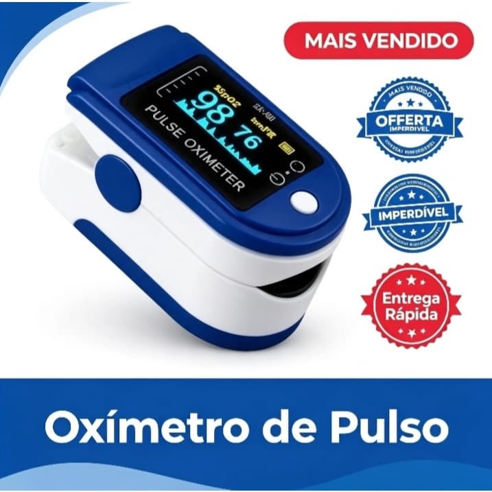 Oxímetro Digital Dedo Medidor de Saturação de Oxigênio no Sangue