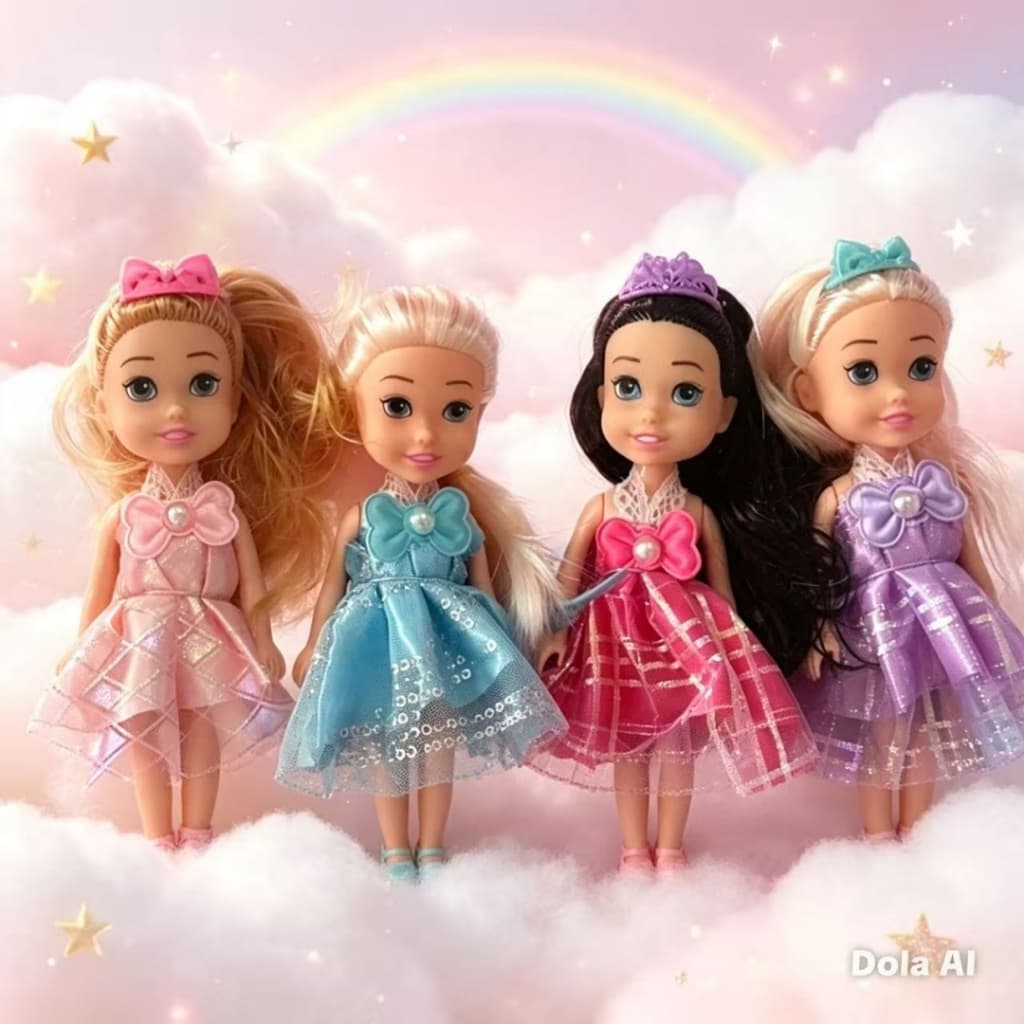Boneca Happy Girl Sortidas Bonequinhas Miniaturas Articuladas com Acessório
