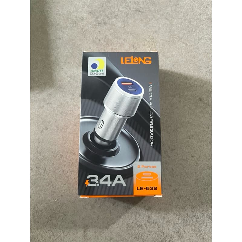 🚗 Carregador Veicular LeLong LE-532 3.4A – 2 Portas USB