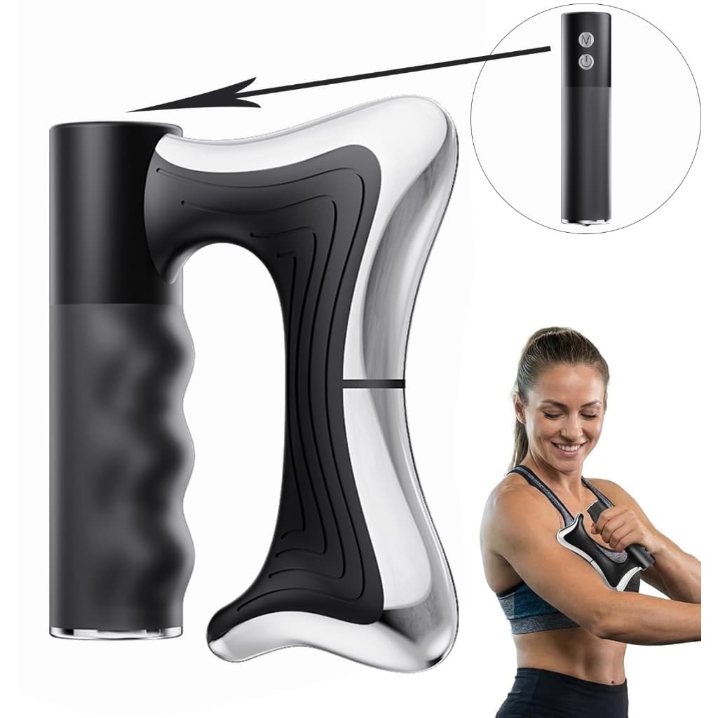 Massageador Corporal 3 em 1 Vibração e Aquecimento 3 Modos Display LED Portátil para Relaxamento Muscular