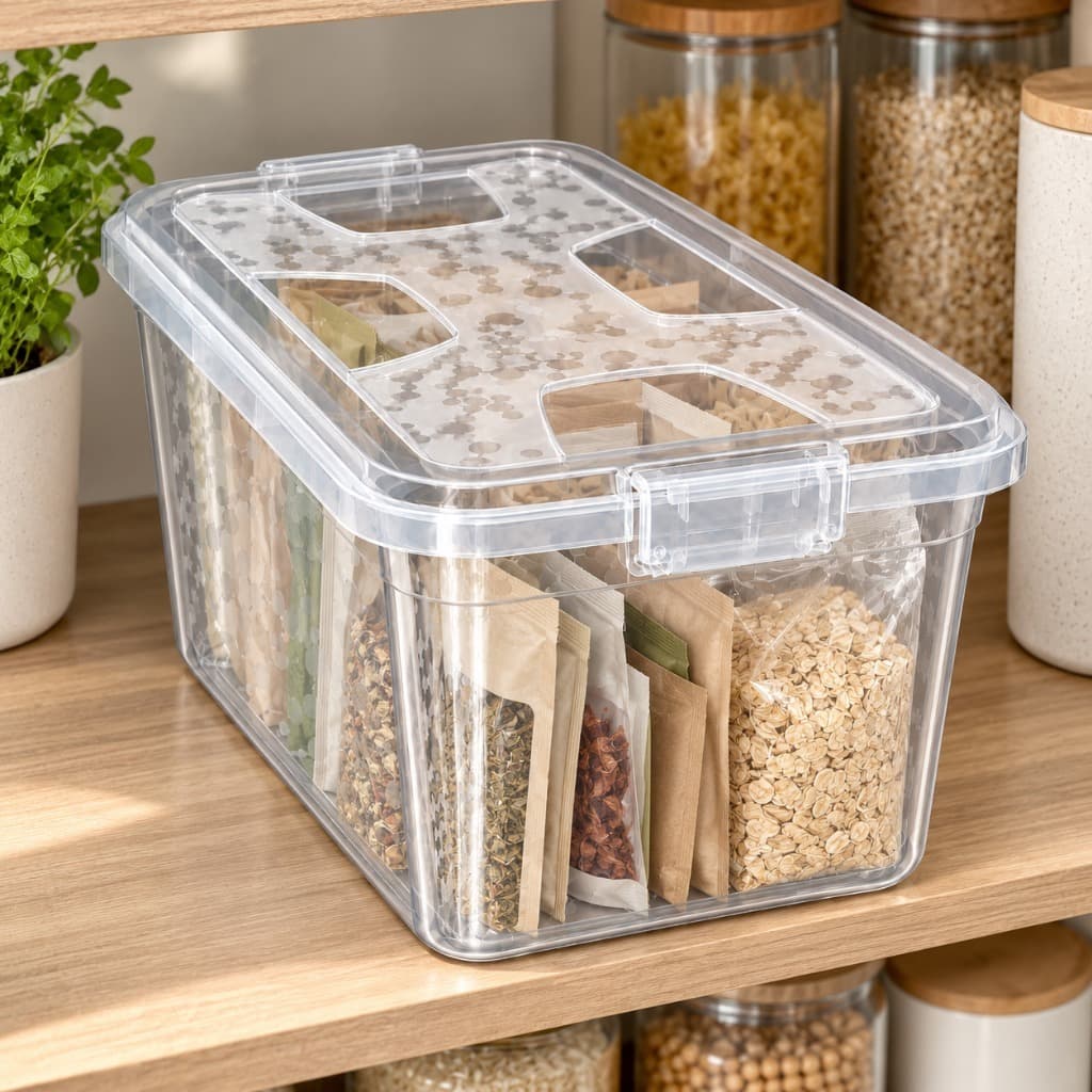 1 Caixa Organizadora Container 12L Transparente com Tampa e Travas Multiuso Roupas Brinquedos Armário Cozinha Escritório