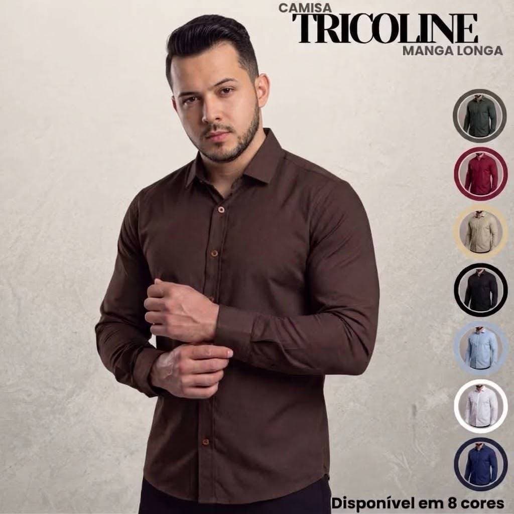 Camisa Masculina Manga Longa De Botão Que Não Amassa Sem Passar Premium Social Casual