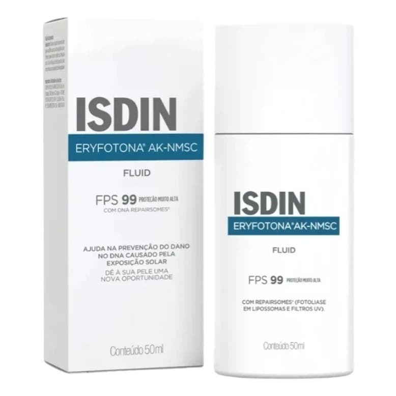 ISDIN Protetor Solar Facial Eryfotona AK-NMSC Fluid FPS 99 50ml Protetor Solar Facial Alta Proteção