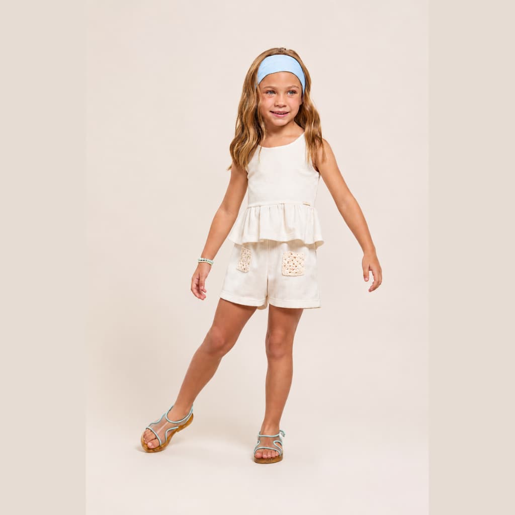 Conjunto Bebê Menina Blusa e Shorts Infantil Roupa para Bebê Verão