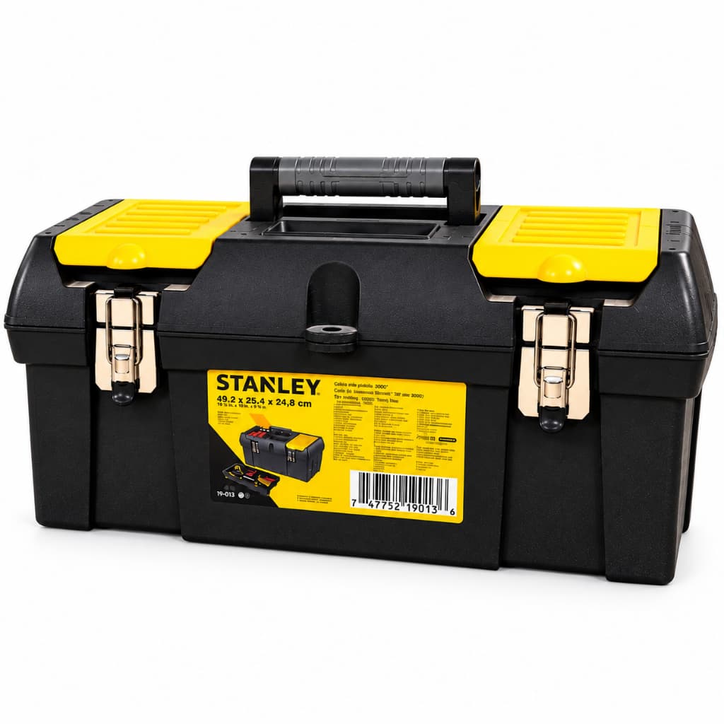 Caixa de Ferramentas Grande Stanley Caixa Bandeja Removível 19-013 Caixa de Ferramenta 19" Grande 26x48x24cm