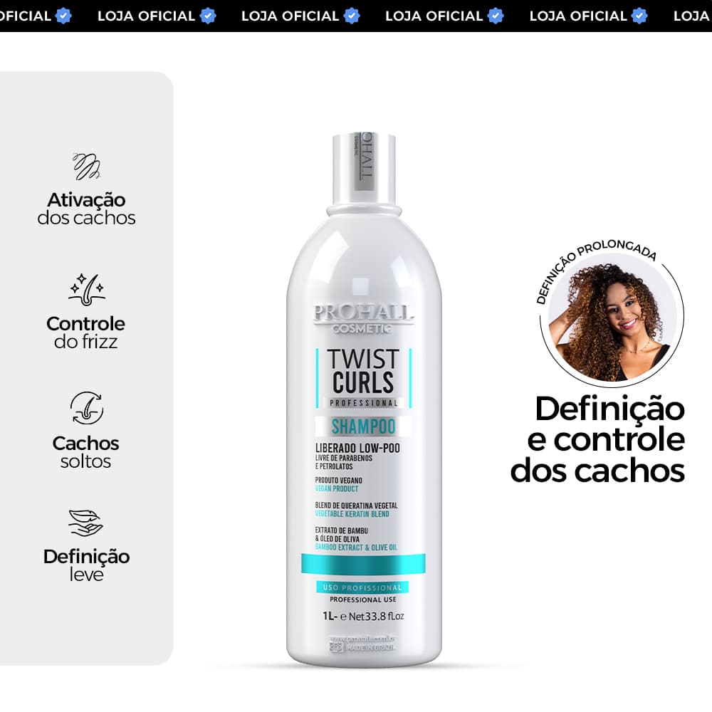 Shampoo Low Poo Para Cachos Hidratados de Salão | Twist Curls 1L