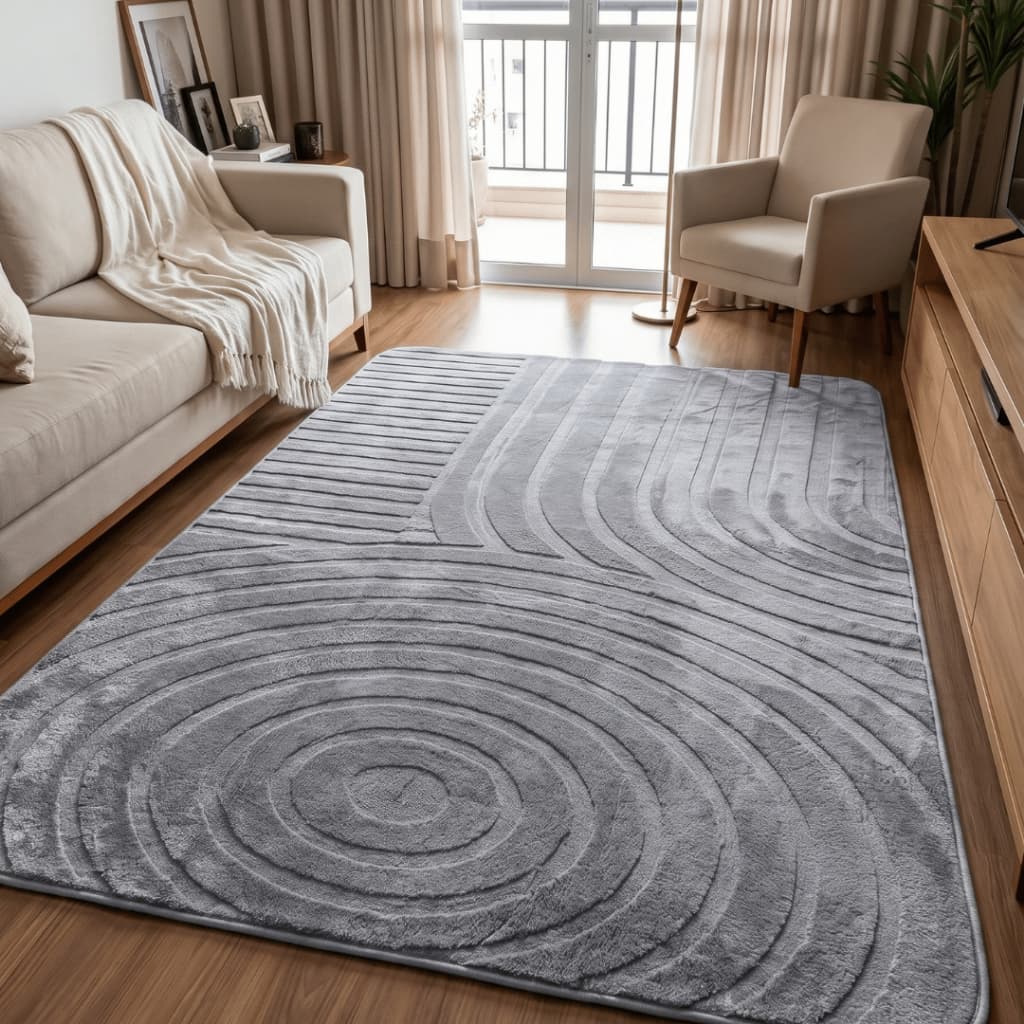 Tapete de Sala e Quarto Nápoles Grande 1,40mx2,00m Várias Cores Aveludado Premium Antiderrapante Moderno Macio