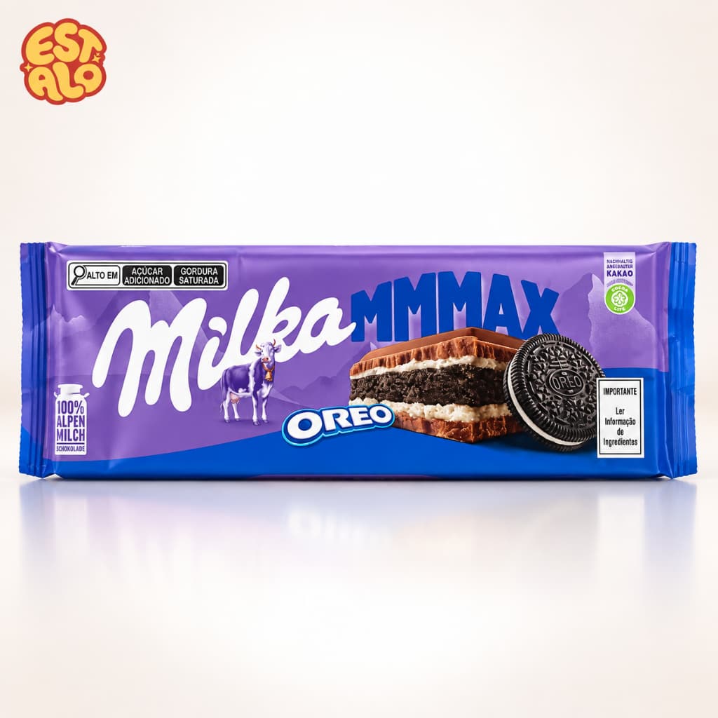Chocolate Milka Oreo MMMAX 300g Barra Recheada com Biscoito Importado