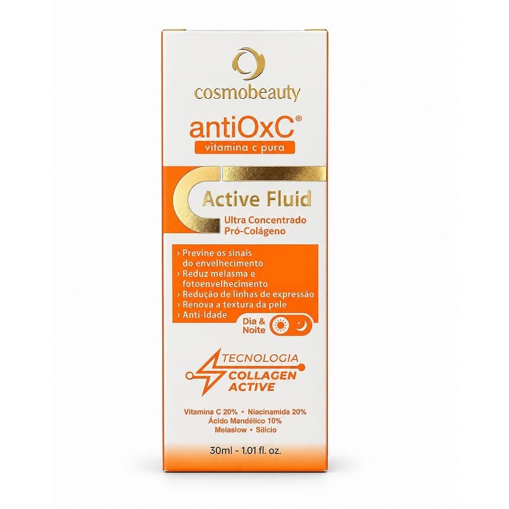 Active Fluid Antiox C Sérum Facial Vitamina C e Niacinamida 30ml Cosmobeauty