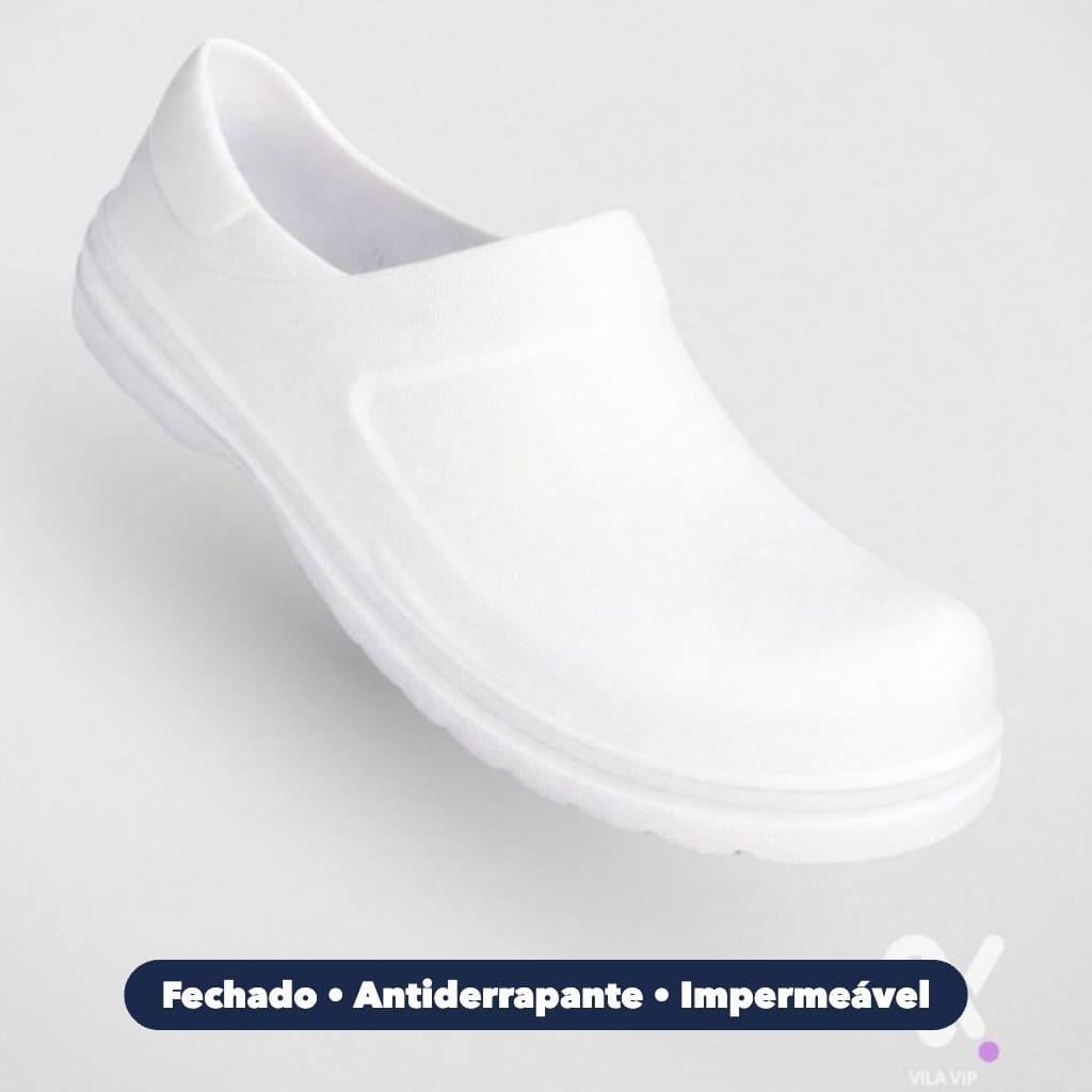 Sapato Profissional Fechado EVA Enfermagem Cozinha Antiderrapante Impermeável EPI Hospital Feminino Confortável Yvate