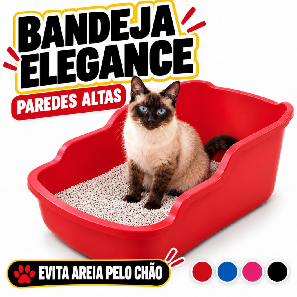 Caixa De Areia Bandeja Sanitária Higiênica Gatos Paredes Altas Furba Antirrespingo - Furacão Pet
