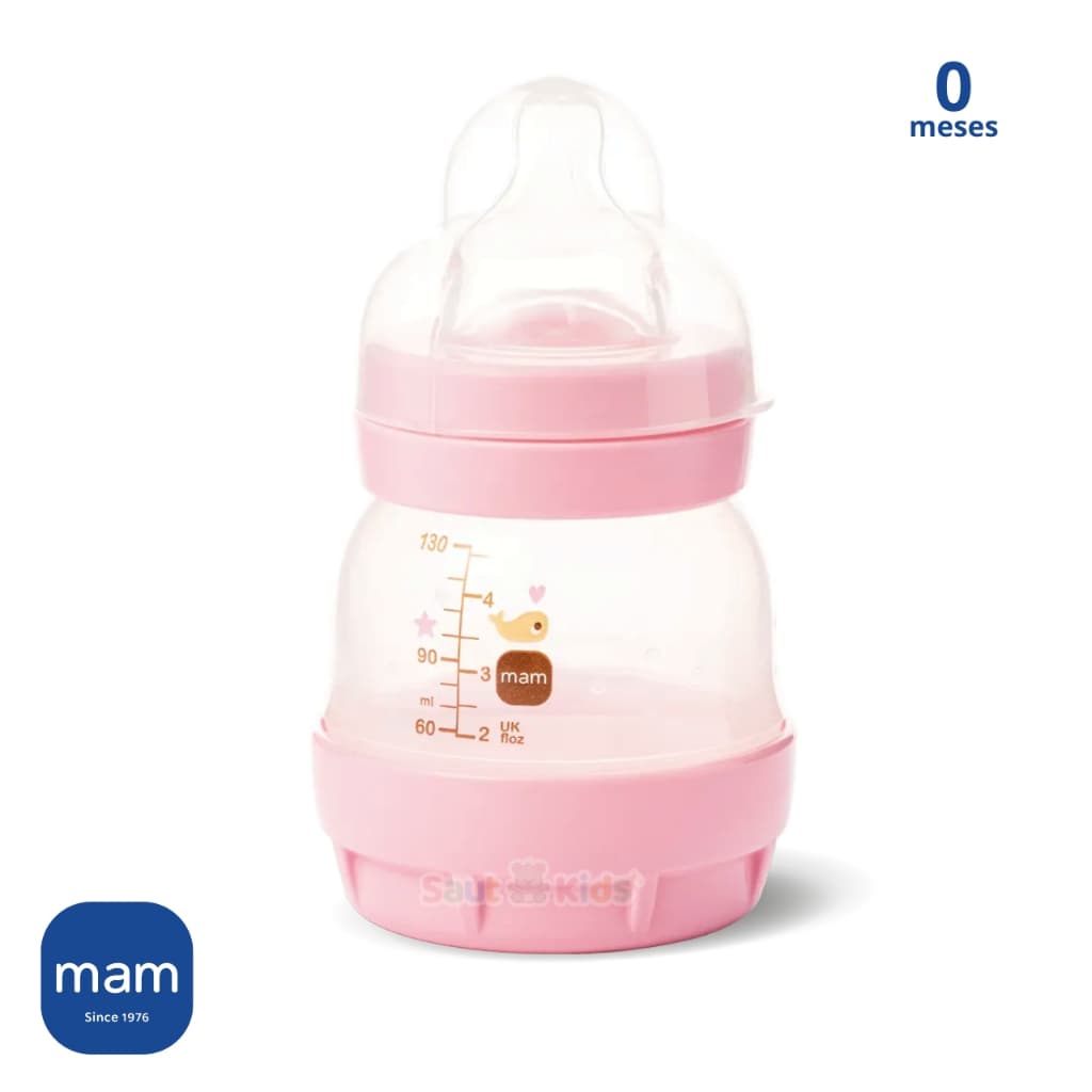 Mamadeira Mam 130ml 0 meses Easy Start Fluxo Bebê Menina Recém nascido