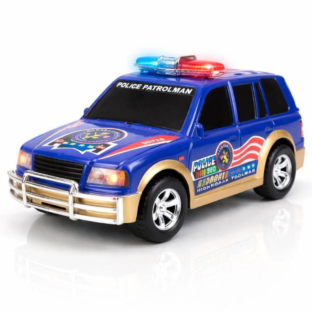 Carrinho de Polícia Bate e Volta Automático Com Luzes e Som da Sirene