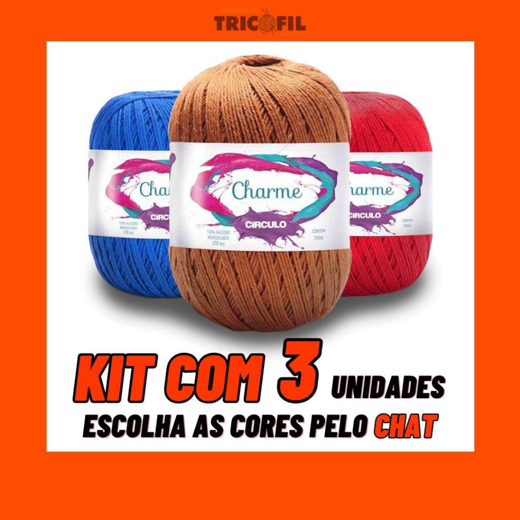 Kit c/ 3 Fio Linha Charme Círculo - 396m | Crochê, Tricô e Amigurumi