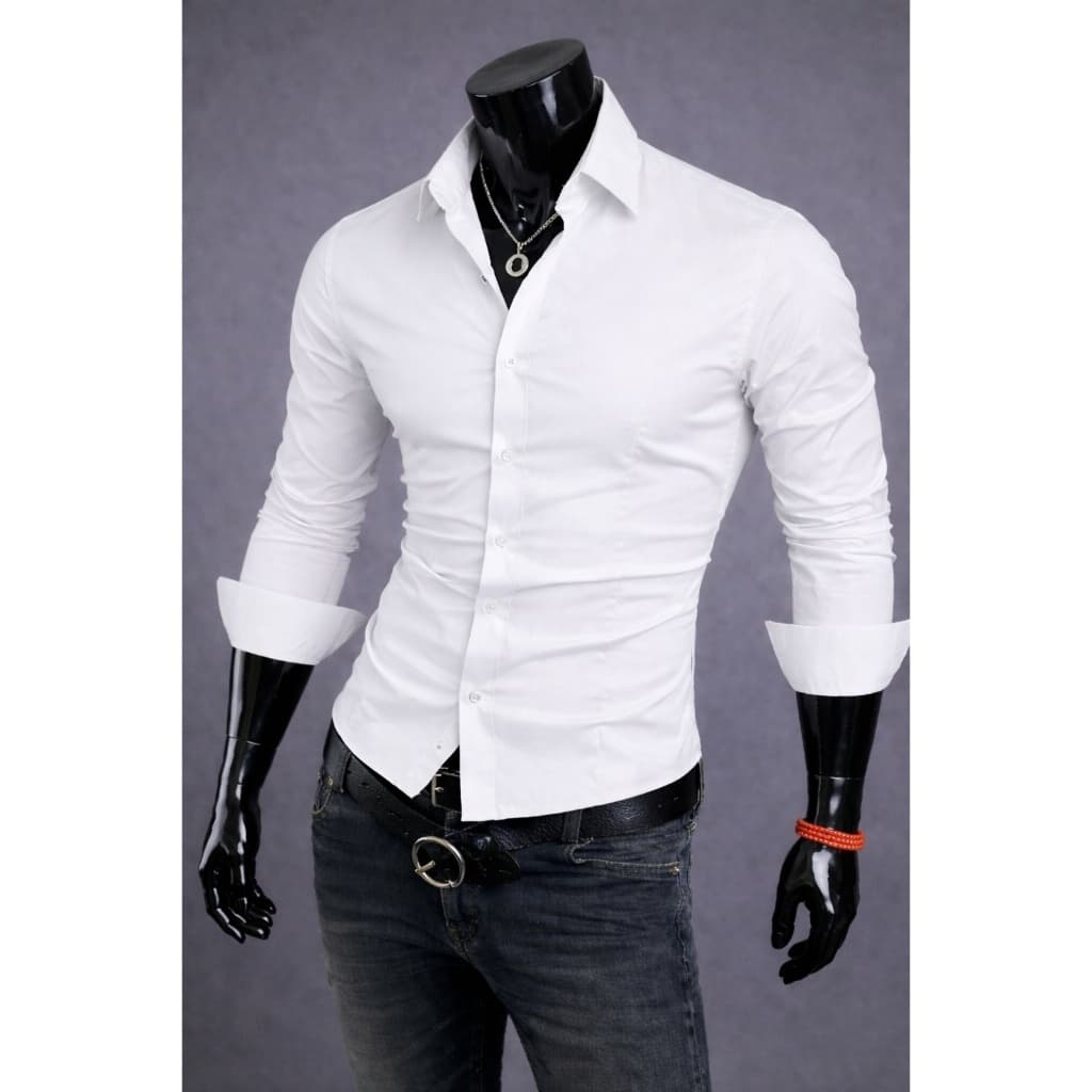 Camisa Polo de Botão Social Slim Masculina Não Amarrota Facil Fit