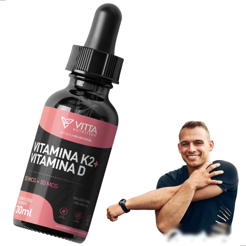 Vitamina D3 + K2 Suplemento Em Gotas 2000UI D3 E Vitamina K2 MK-7 Menaquinona