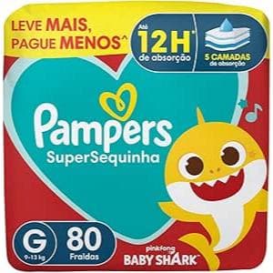 FRALDA PAMPERS SUPERSEQUINHA G 80 BAG