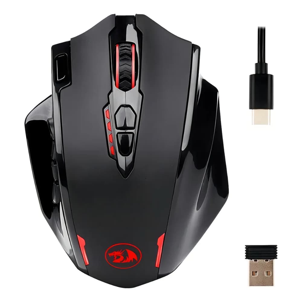 Mouse Gamer Sem Fio Para Jogos Redragon Impact Elite RGB 16000 DPI M913 Preto