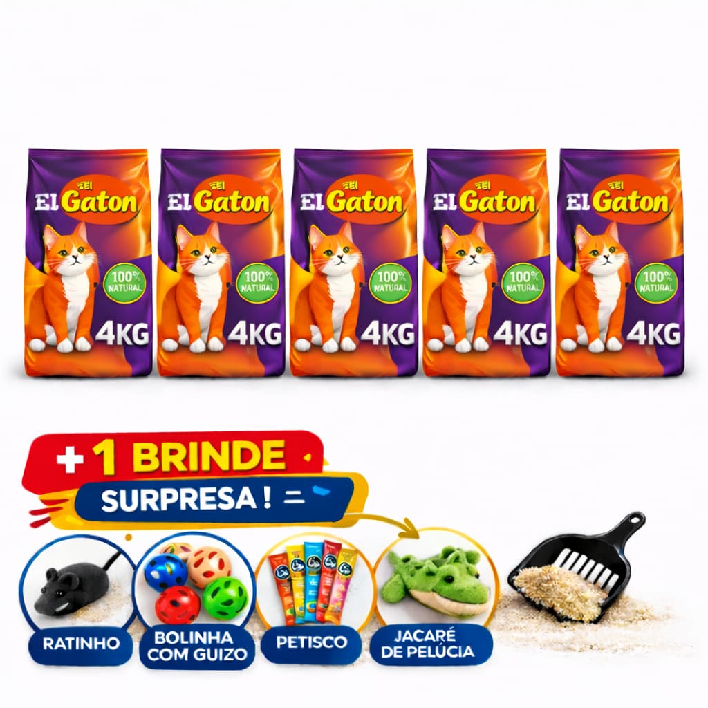 Areia de Gato Pacotes de Areia Sanitária Antiodor Tira Cheiro Gatos Tradicional 100% Natural