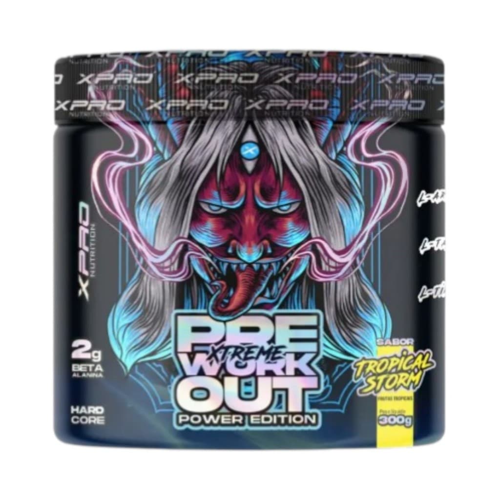 Pré Treino XPro Nutrition Pre Work Out Xtreme 300g Frutas Tropicais Energia Foco Pump Beta Alanina