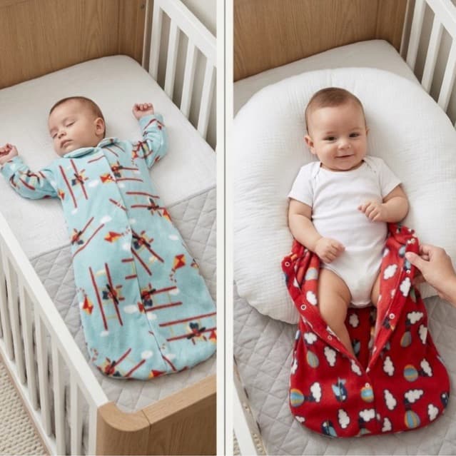 kit 2 Saquinhos De Dormir De Soft Quentinho Bebê Seguro Menino e Menina P M G e GG Secagem Rapida Barato De Qualidade