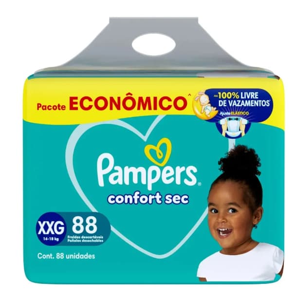 Fralda Pampers Confort Sec XXG 88 Unidades