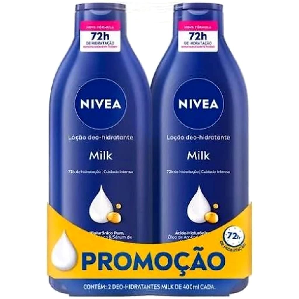 Kit Nivea 2 Hidratante Milk Pele Seca e Extraseca - 400ml