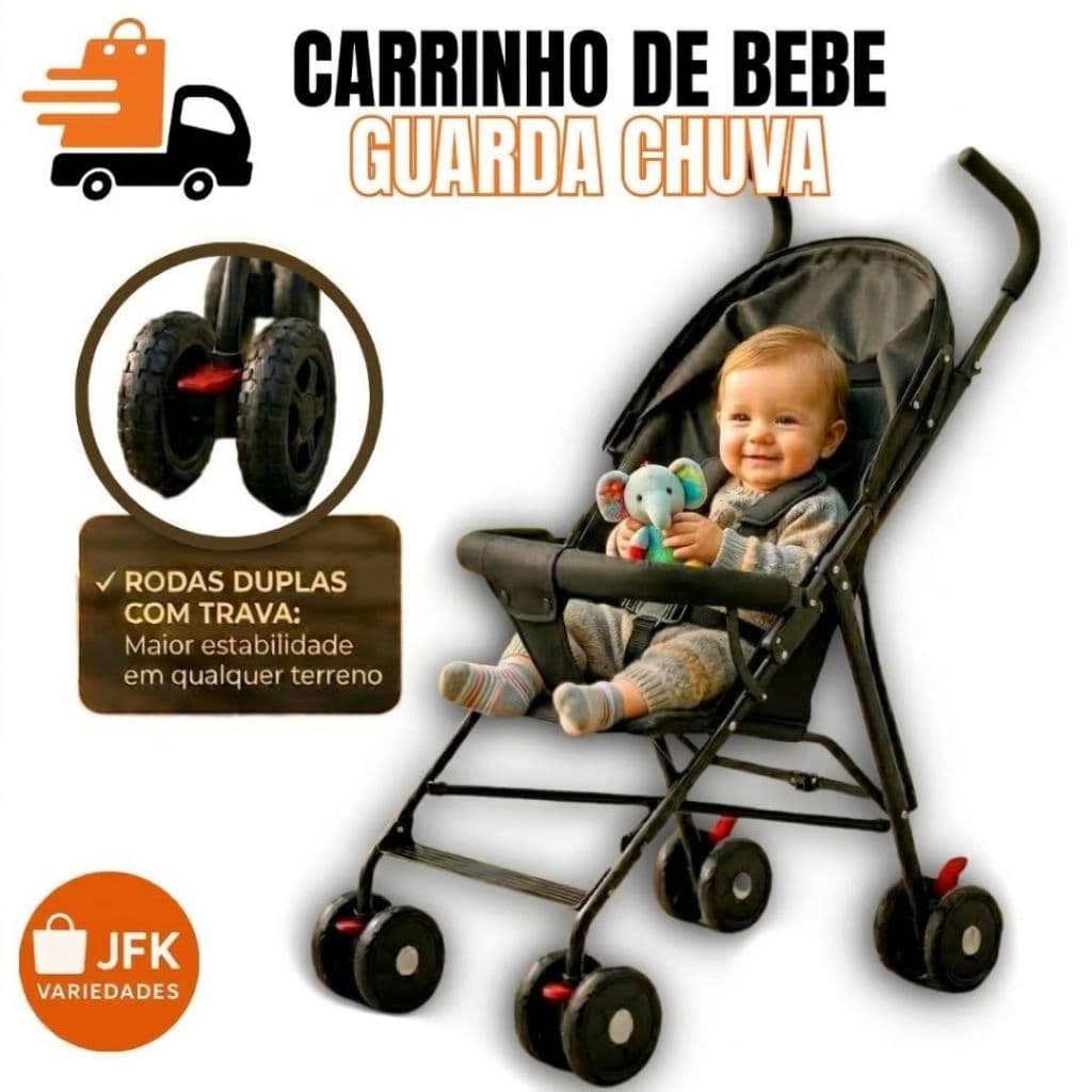 Carrinho de Bebê Guarda Chuva Compacto Dobrável para Viagem Passeio Infantil Fácil de Fechar Leve Seguro