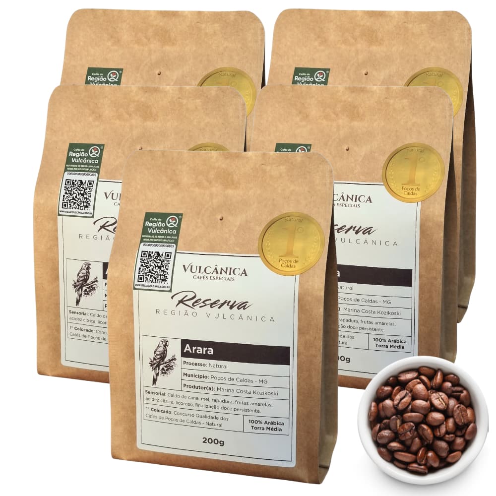 Café Especial Arara em Grãos Vulcânica Reserva Premiado 1kg - Em Grão ou moído