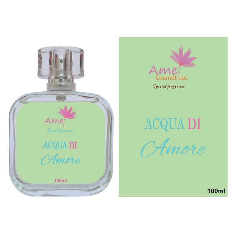 Perfume Acqua di Amore Feminino Amei Cosméticos Alta Fixação 33% de Essência Importada EDP
