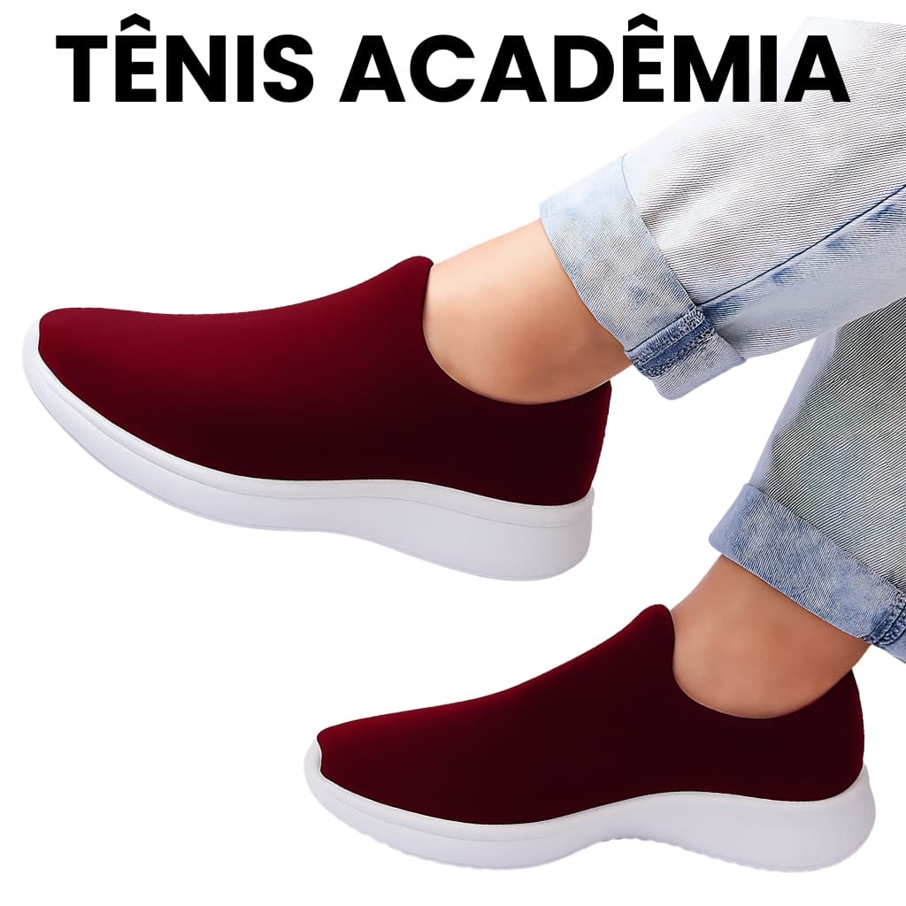Tênis Meia Feminino Calce Fácil Ortopédico Esportivo Sneaker Slip On Casual Confortável Academia