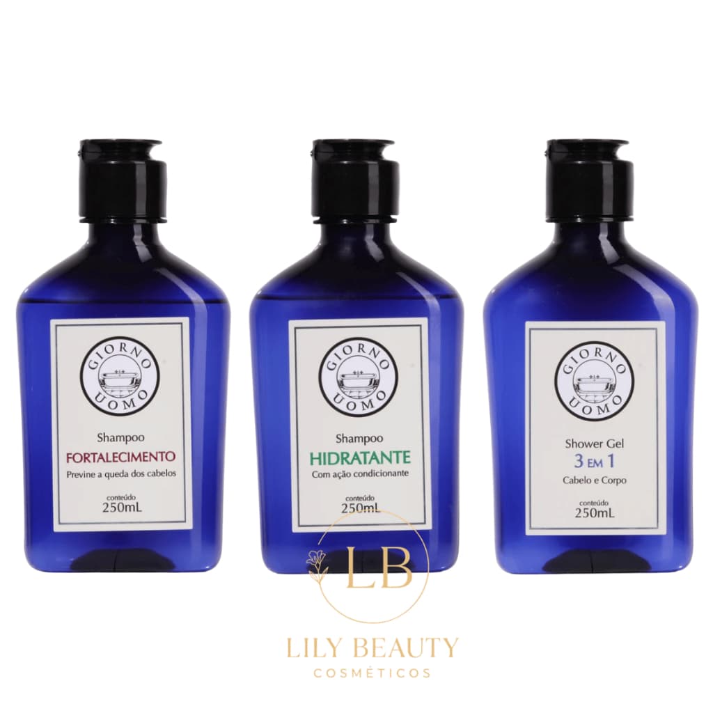 Shampoo Cabelo Barba Giorno Uomo Escolha o Seu Fortalecimento 3 em 1 Hidratante 250ml