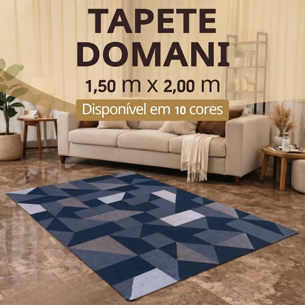 Tapete Domani 200x150 cm Antiderrapante Sala Quarto Salão Escritório Tapetes J. Serrano