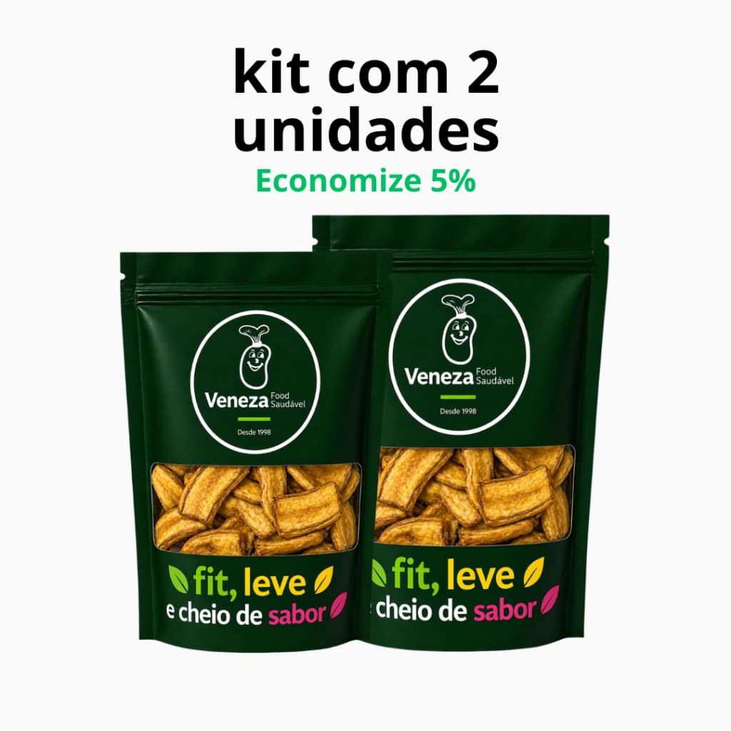 Banana chips salgada (Veneza food saudável) 60 gramas - kit 2 unid