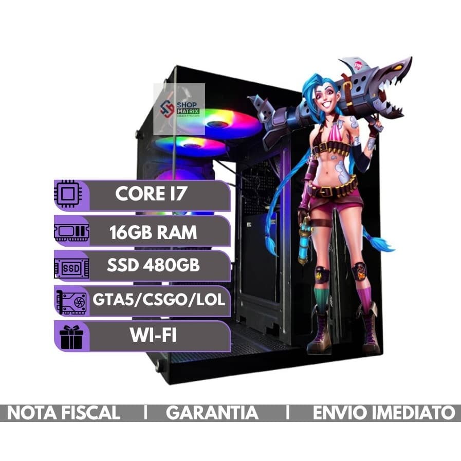 Pc computador cpu Intel core i7 3.8ghz 16gb memória ssd 480gb + wifi
