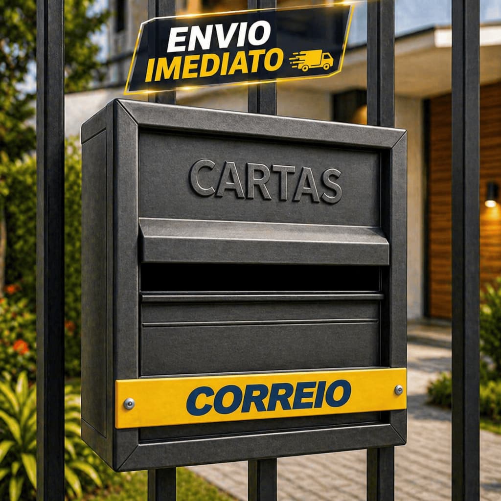 Caixa De Correio Carta Horizontal Para grade e portão moderna