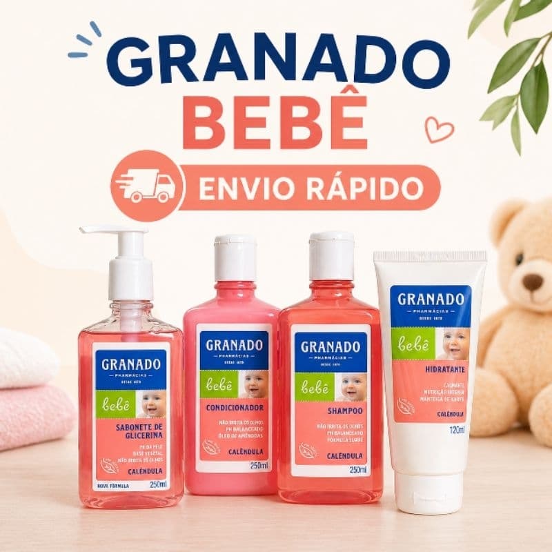 Kit Granado Bebê Calêndula Shampoo + Condicionador + Sabonete Líquido + Hidratante Pele Sensível