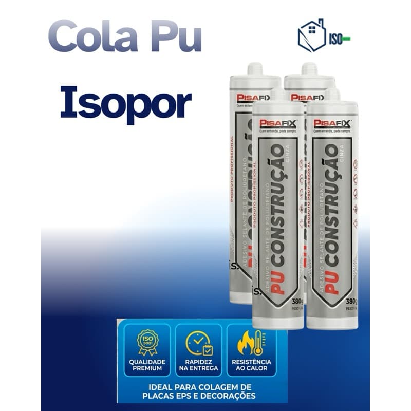 Kit 4 Colas PU Construção 380g Kit Completo Vedação Profissional - Alta Resistência e Fixação Profissional