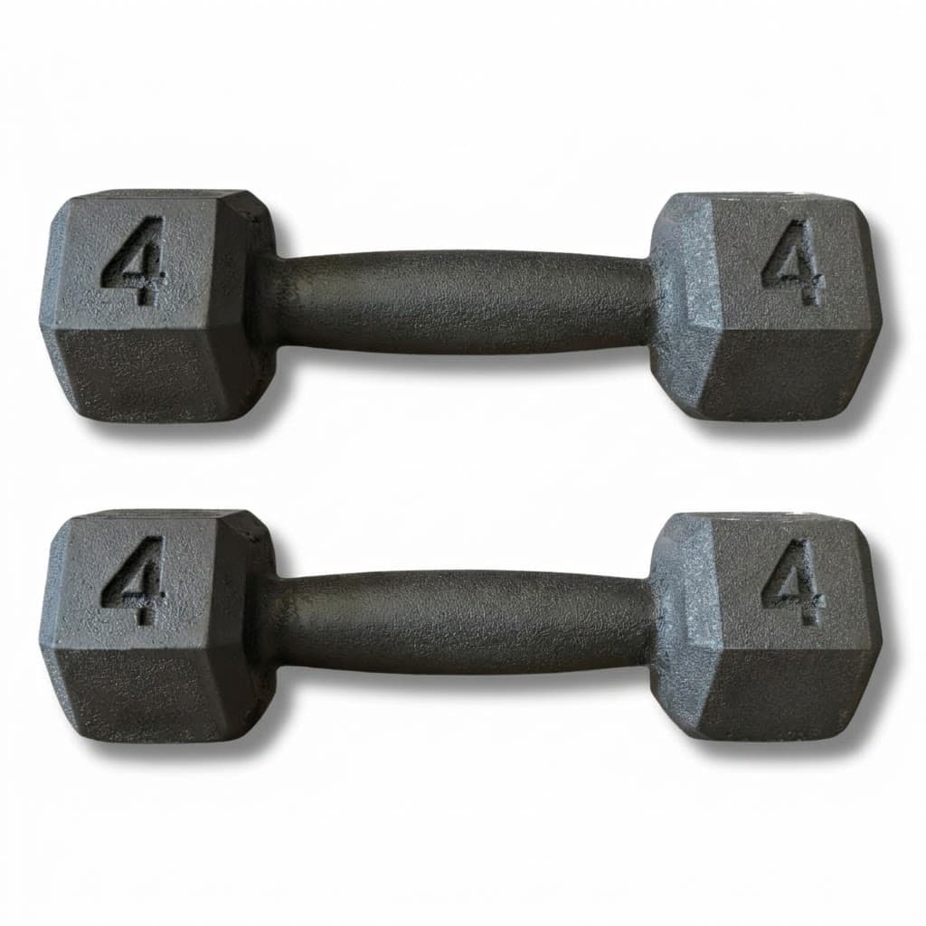 KIT PAR 2 HALTER PESO 4KG SEXTAVADO MUSCULAÇÃO ACADEMIA FITNESS CROSSFIT TREINO FUNCIONAL RESISTENTE GYM PRO