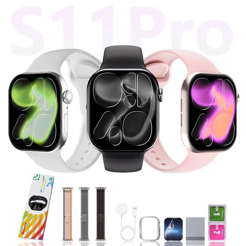 Smartwatch Microwear S11 Pro Série 11 2  pulseiras Responde WhatsApp direto no relógio GPS Chat Gpt